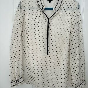Elegant Black and White Polka Dot Blouse